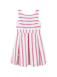 Vestido riscas c/laço Bco-buganv (Lilás)  para Menina - Mayoral