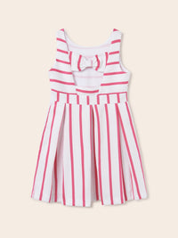 Vestido riscas c/laço Bco-buganv (Lilás)  para Menina - Mayoral