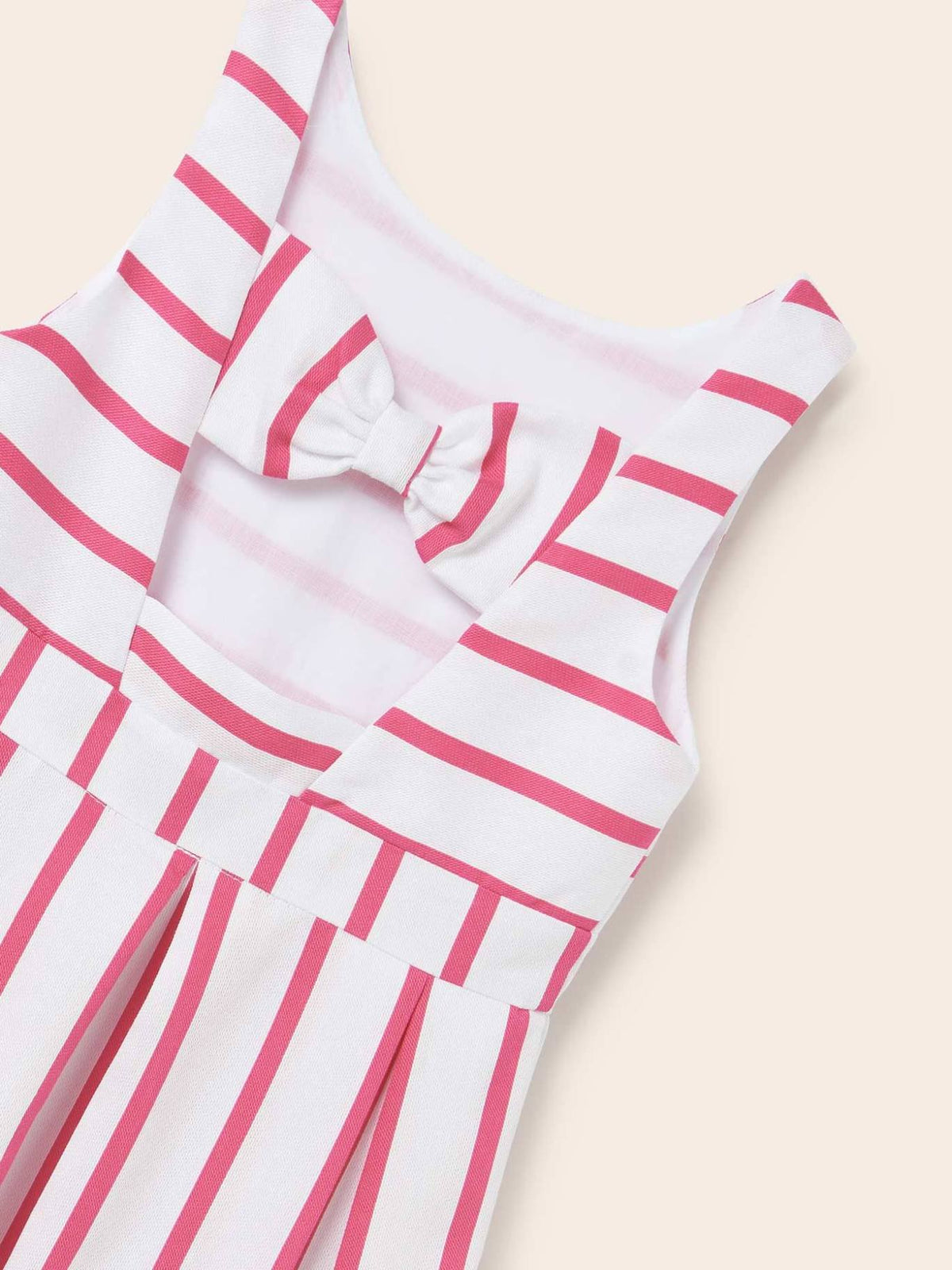 Vestido riscas c/laço Bco-buganv (Lilás)  para Menina - Mayoral