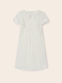 Vestido combinado guipur Crú (Creme / Pérola)  para Menina - Mayoral