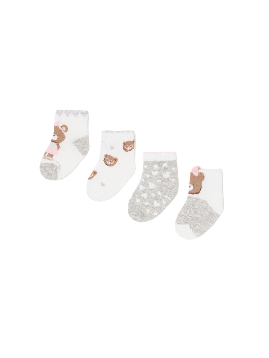 Set 4 soquetes Lunar (Cinza Claro)  para Bebé Menina - Mayoral