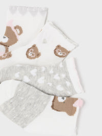 Set 4 soquetes Lunar (Cinza Claro)  para Bebé Menina - Mayoral
