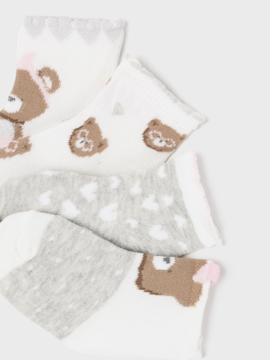 Set 4 soquetes Lunar (Cinza Claro)  para Bebé Menina - Mayoral