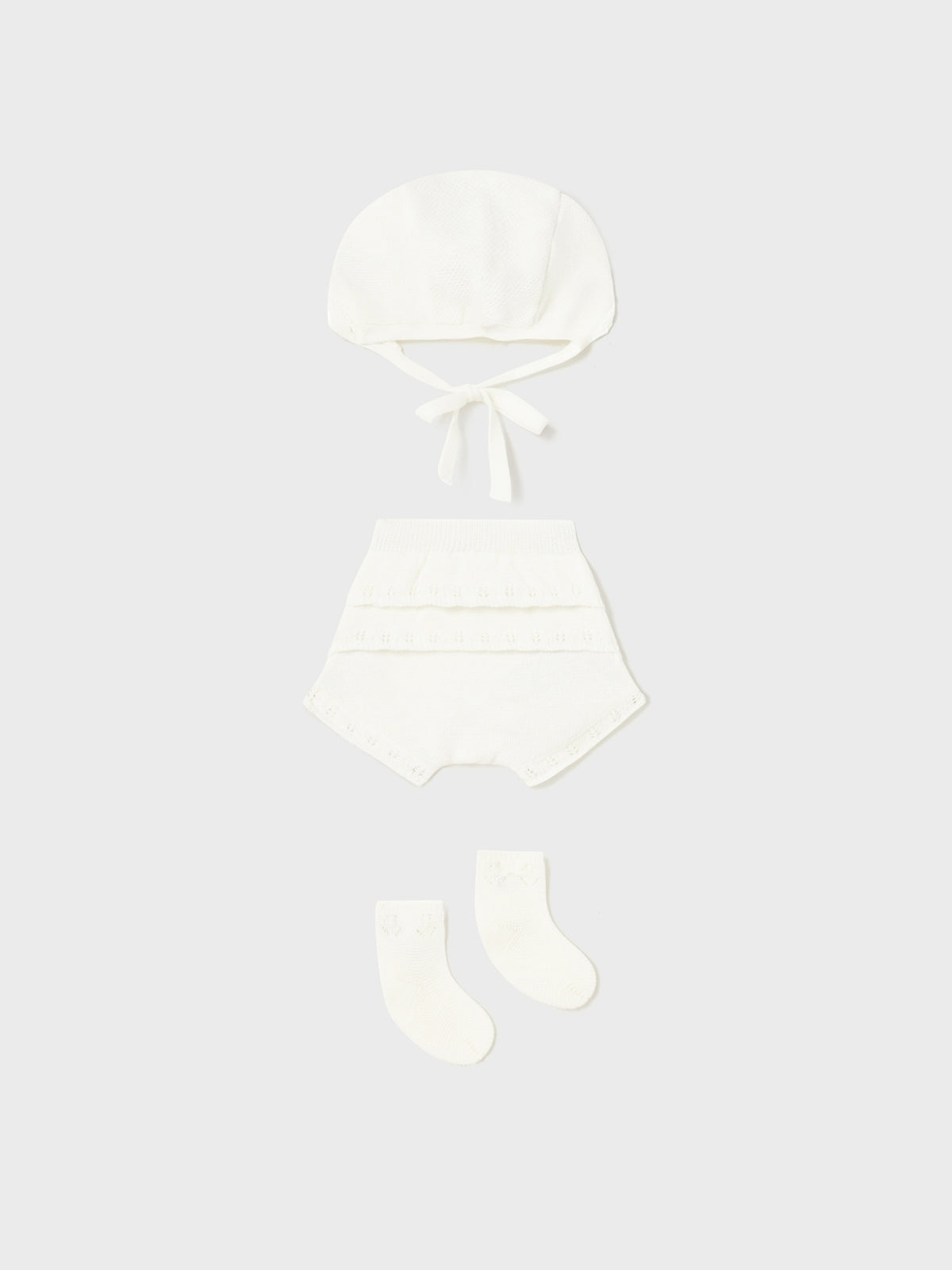 Set prenda tricô Crú (Creme / Pérola)  para Bebé Menina - Mayoral