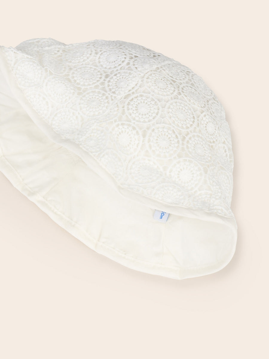 Chapéu guipur Crú (Creme / Pérola)  para Bebé Menina - Mayoral
