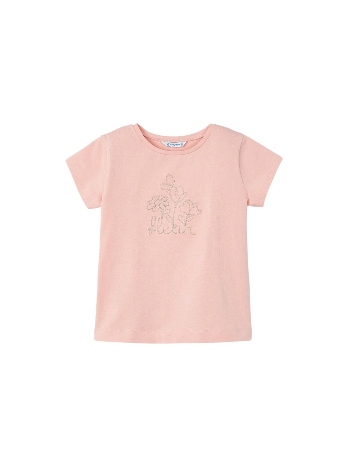 Camiseta básica Nude (Rosa Bébé)  para Menina - Mayoral