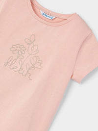 Camiseta básica Nude (Rosa Bébé)  para Menina - Mayoral