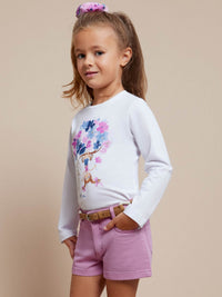 Short sarja básico Orquídea (Lilás)  para Menina - Mayoral