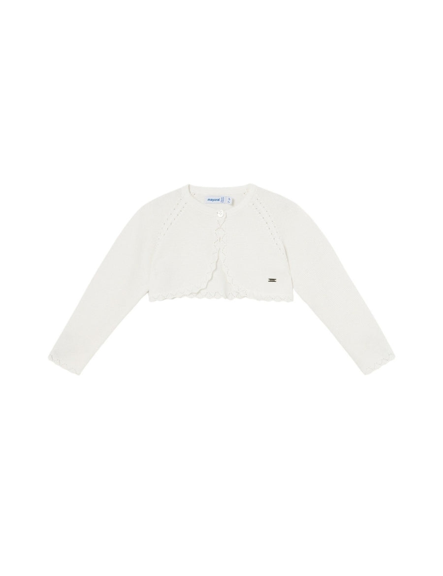 Casaco bolero tricô básico Crú (Creme / Pérola)  para Bebé Menina - Mayoral