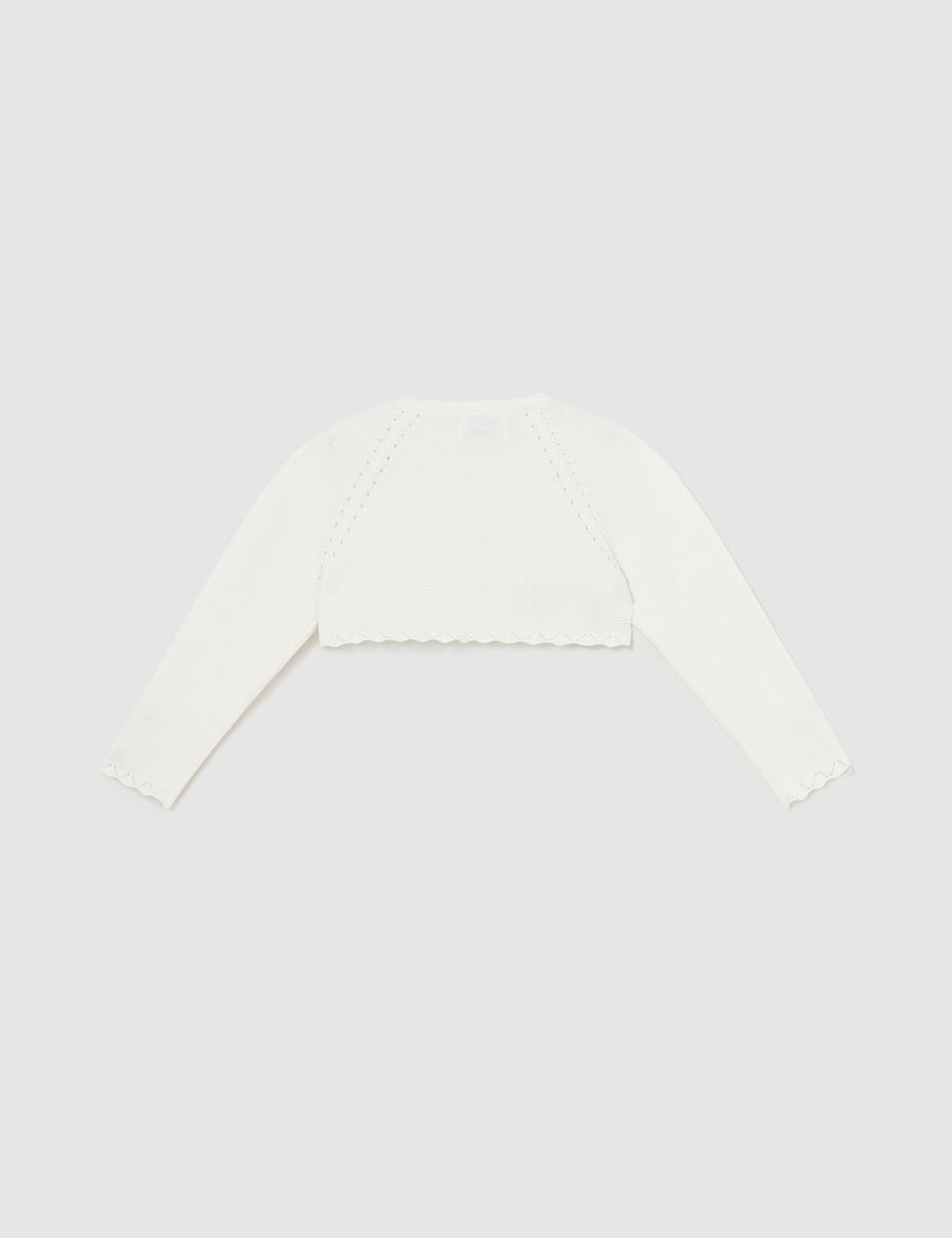 Casaco bolero tricô básico Crú (Creme / Pérola)  para Bebé Menina - Mayoral