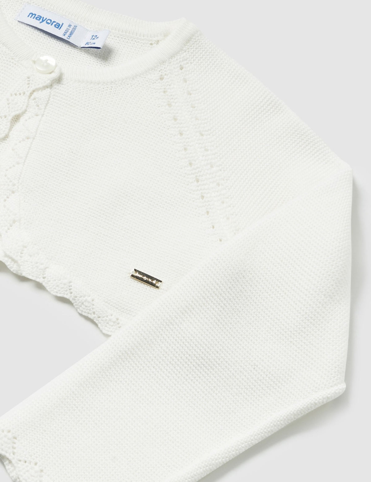 Casaco bolero tricô básico Crú (Creme / Pérola)  para Bebé Menina - Mayoral