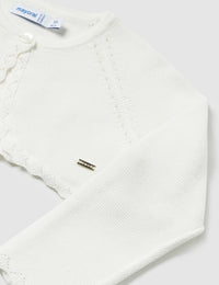 Casaco bolero tricô básico Crú (Creme / Pérola)  para Bebé Menina - Mayoral