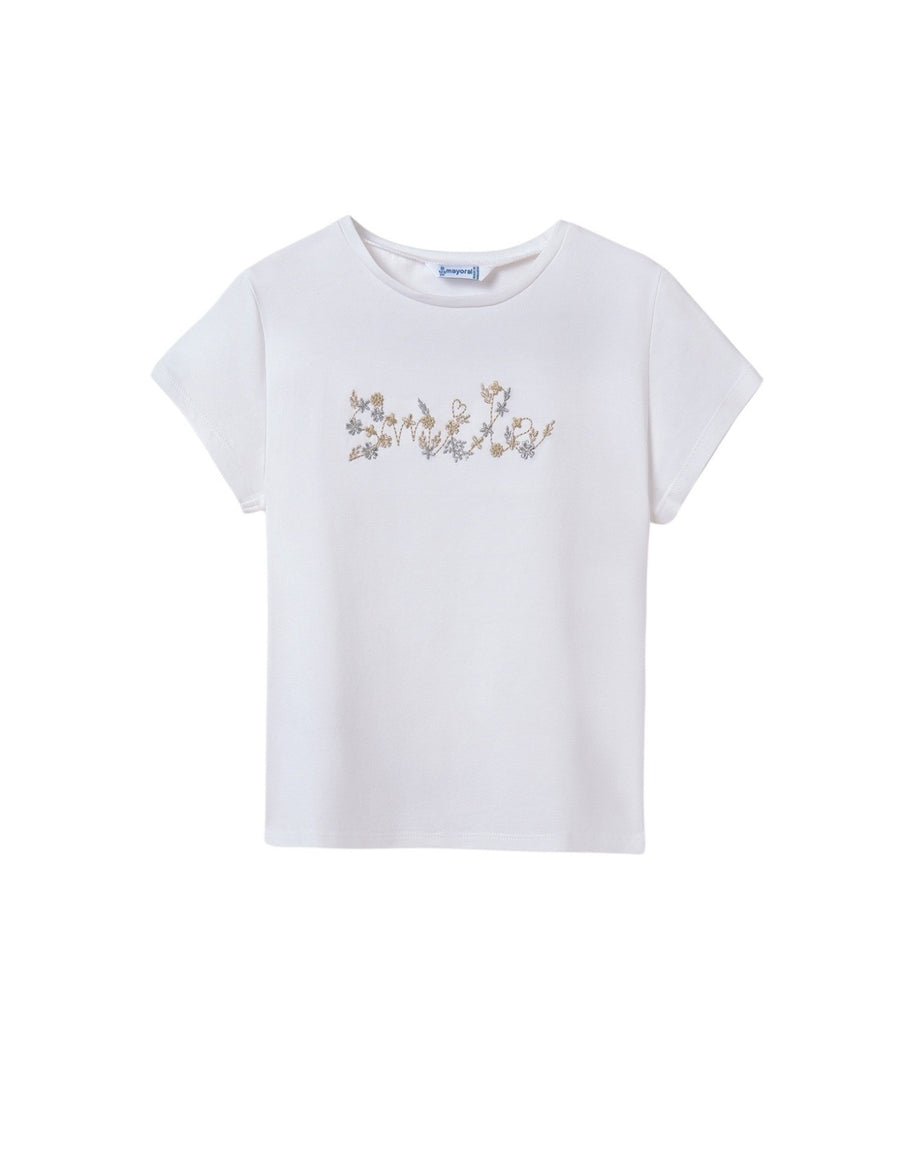 Camiseta básica Branco (Branco)  para Menina - Mayoral