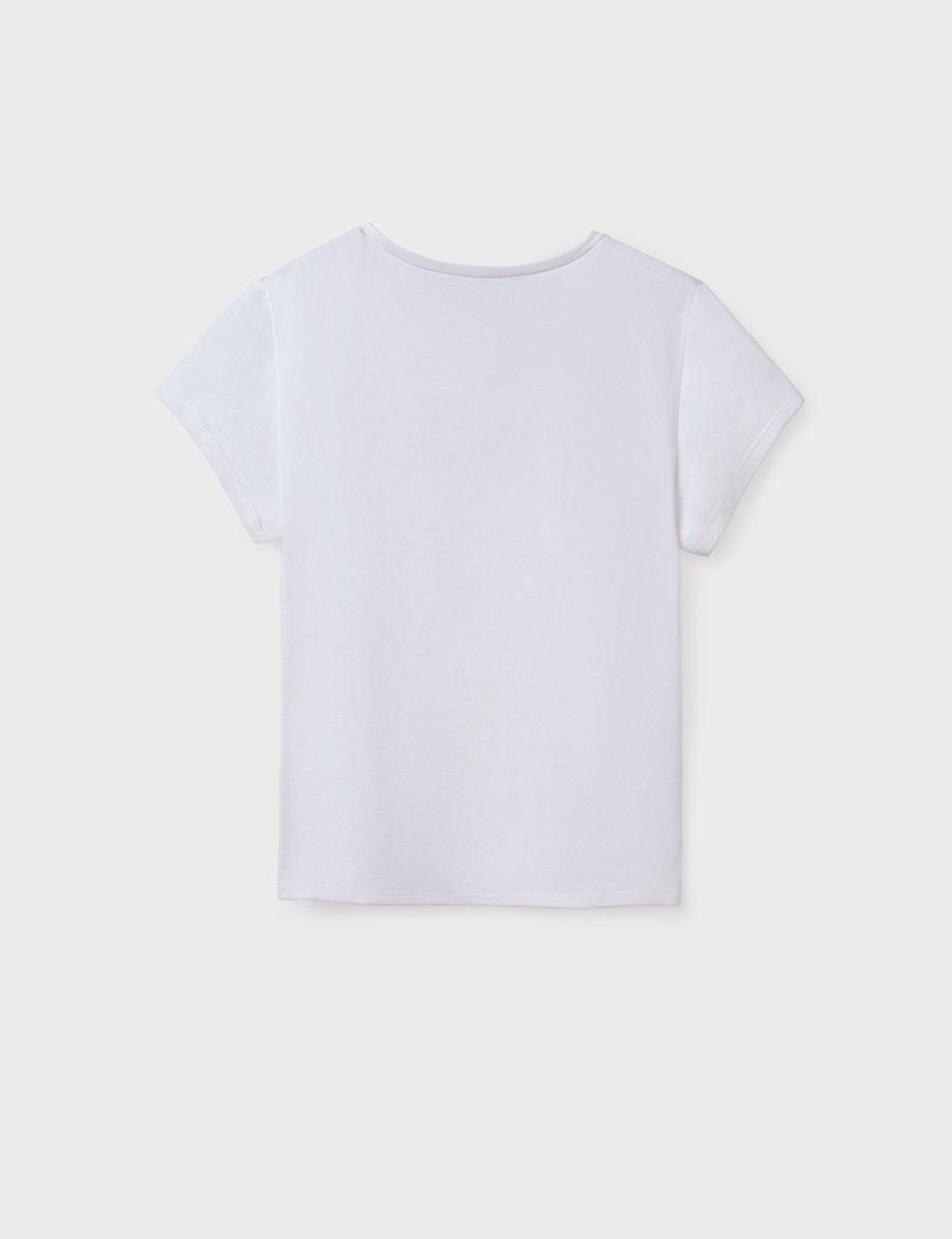 Camiseta básica Branco (Branco)  para Menina - Mayoral