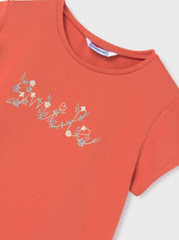 Camiseta básica Cabaça (Tijolo)  para Menina - Mayoral
