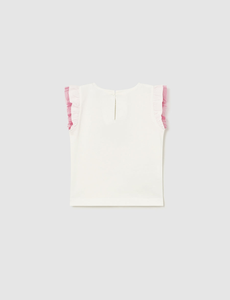 T´shirt combinada tule Crú-magent (Magenta)  para Bebé Menina - Mayoral