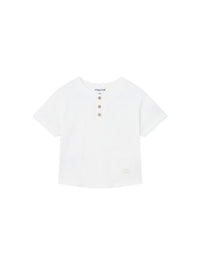 T´shirt combinada linho Branco (Branco)  para Bebé Menino - Mayoral