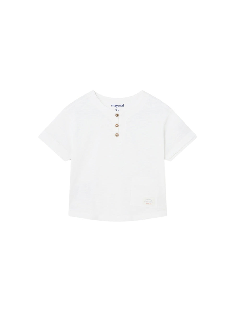 T´shirt combinada linho Branco (Branco)  para Bebé Menino - Mayoral