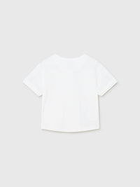 T´shirt combinada linho Branco (Branco)  para Bebé Menino - Mayoral