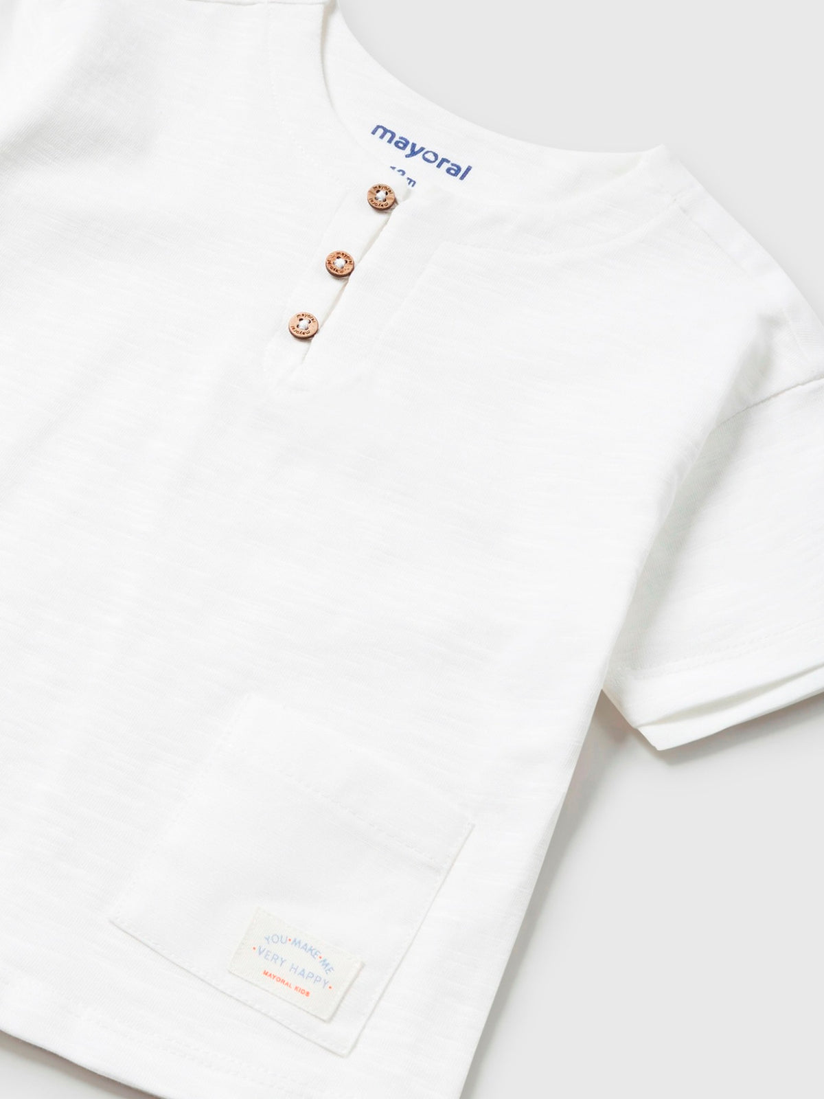 T´shirt combinada linho Branco (Branco)  para Bebé Menino - Mayoral