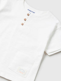 T´shirt combinada linho Branco (Branco)  para Bebé Menino - Mayoral
