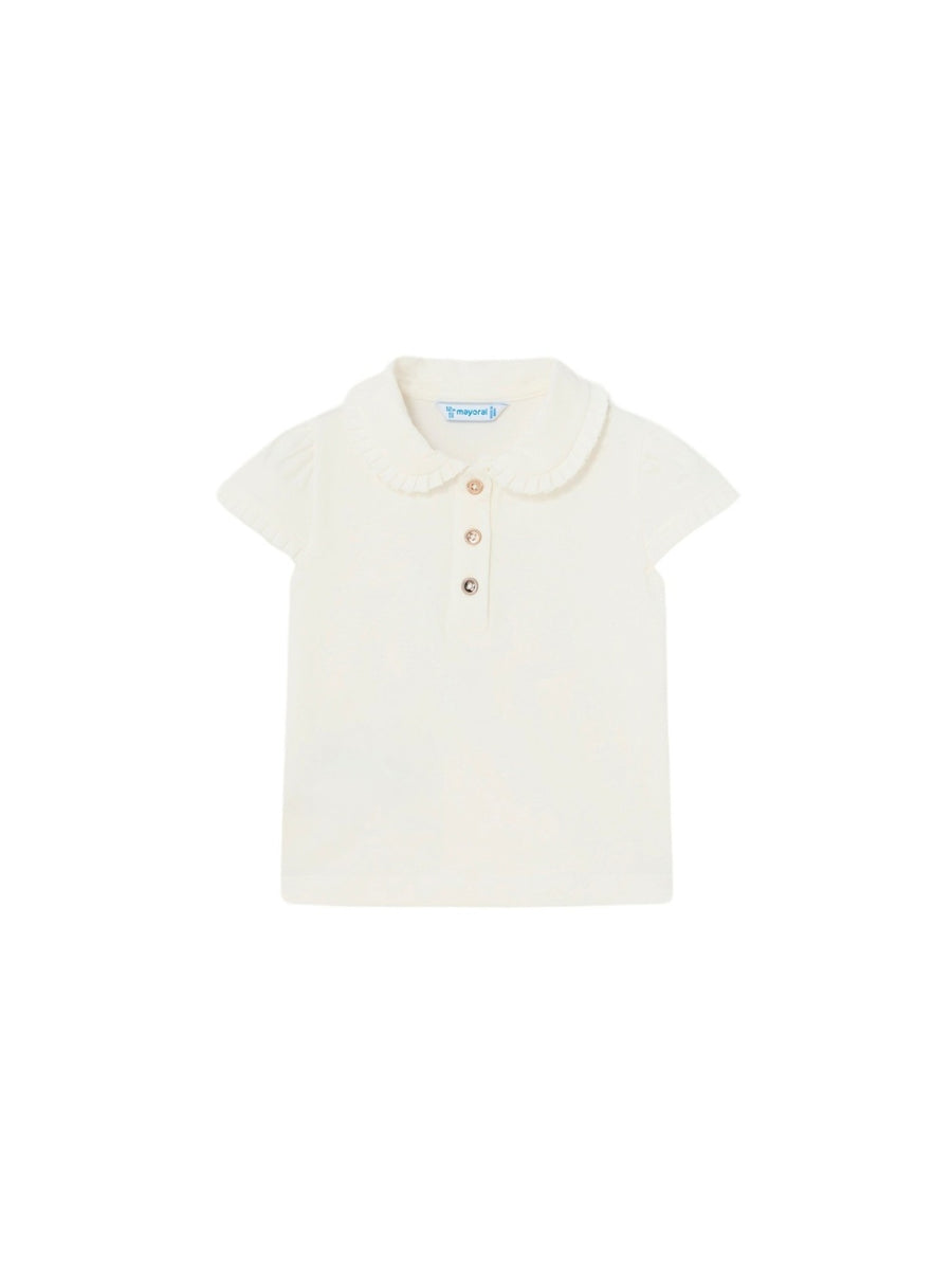 Polo m/curta Crú (Creme / Pérola)  para Bebé Menina - Mayoral