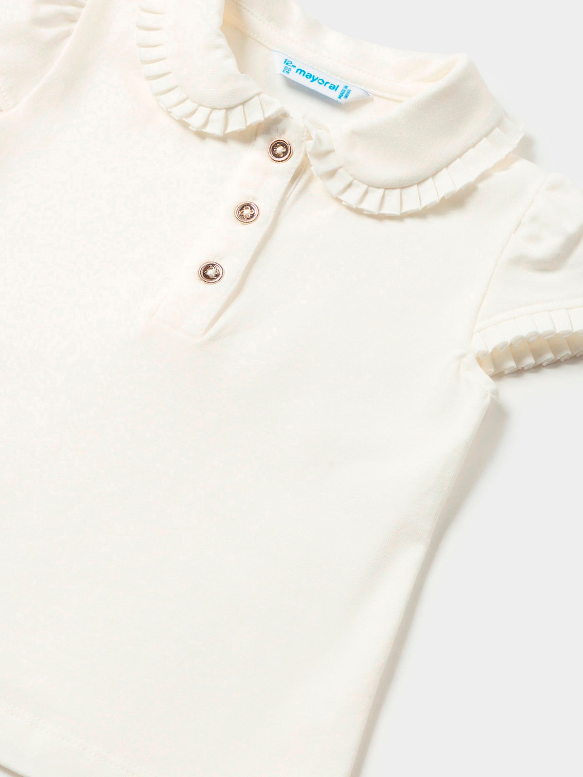 Polo m/curta Crú (Creme / Pérola)  para Bebé Menina - Mayoral