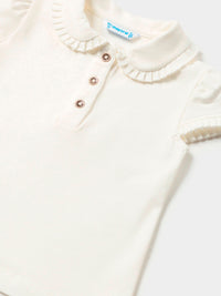 Polo m/curta Crú (Creme / Pérola)  para Bebé Menina - Mayoral
