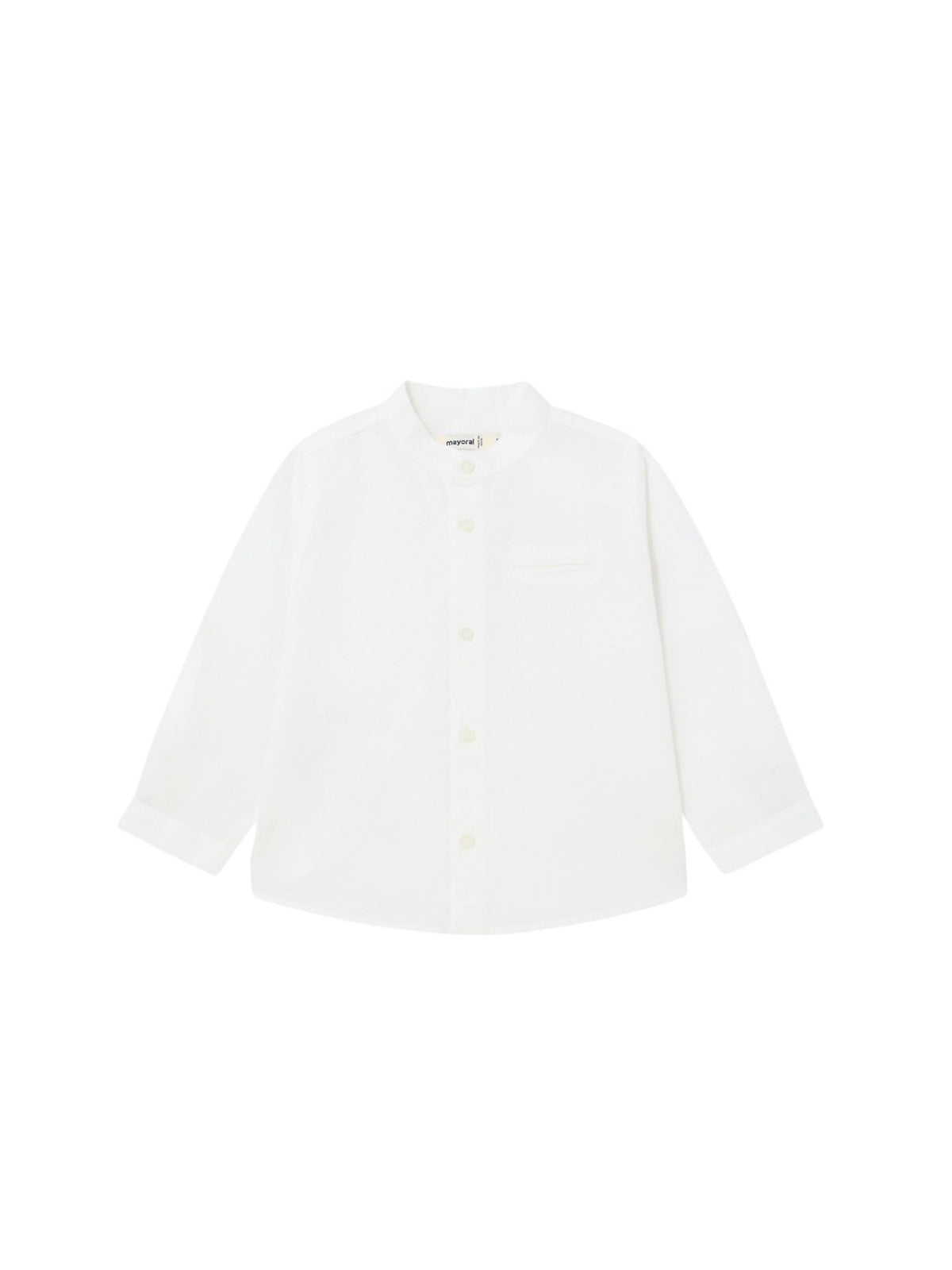 Camisa m/comp. linho gola pad Branco (Branco)  para Bebé Menino - Mayoral