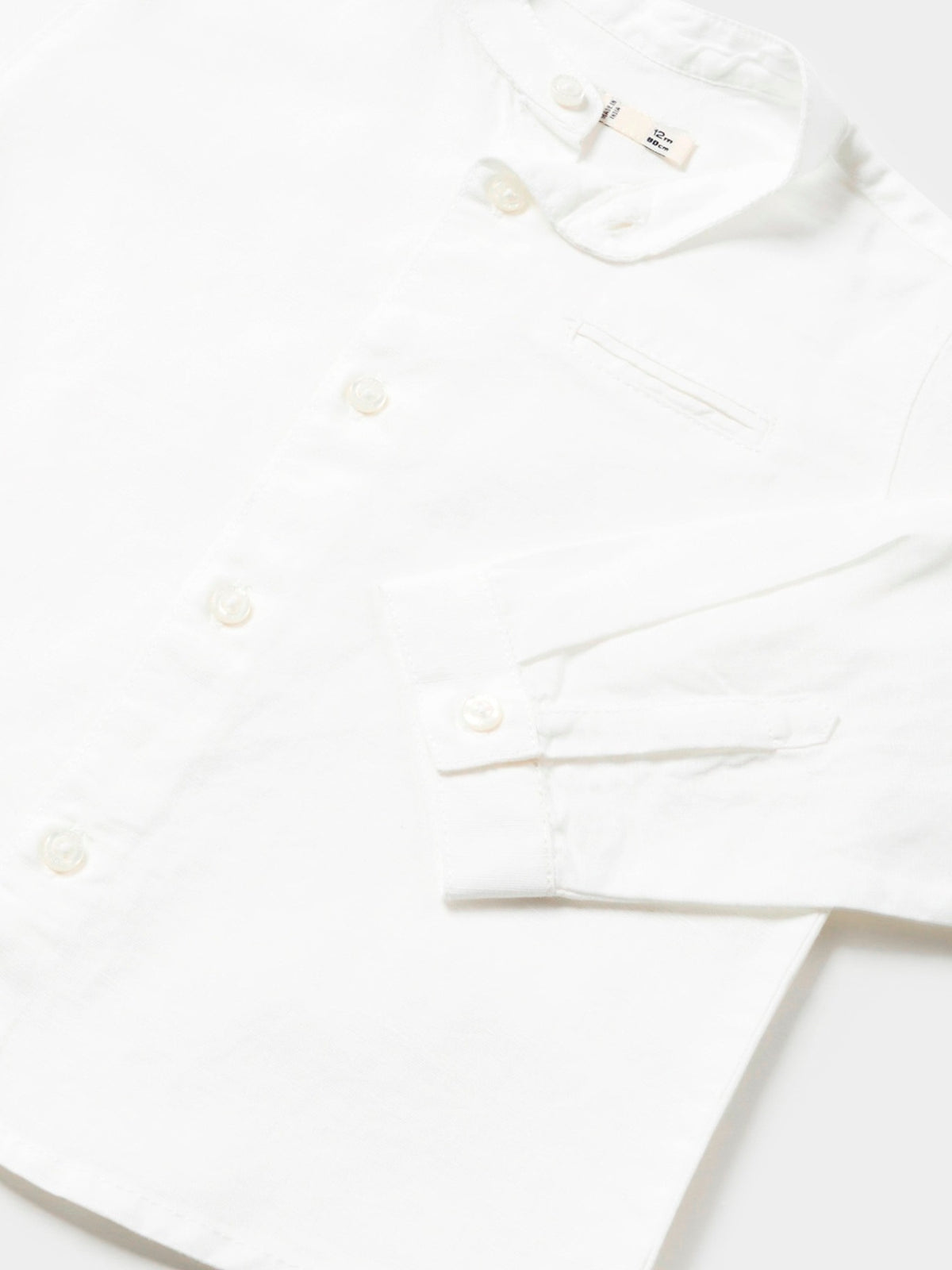 Camisa m/comp. linho gola pad Branco (Branco)  para Bebé Menino - Mayoral
