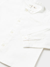 Camisa m/comp. linho gola pad Branco (Branco)  para Bebé Menino - Mayoral