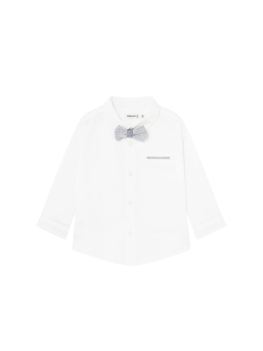 Camisa m/comp. clássica laço Branco (Branco)  para Bebé Menino - Mayoral