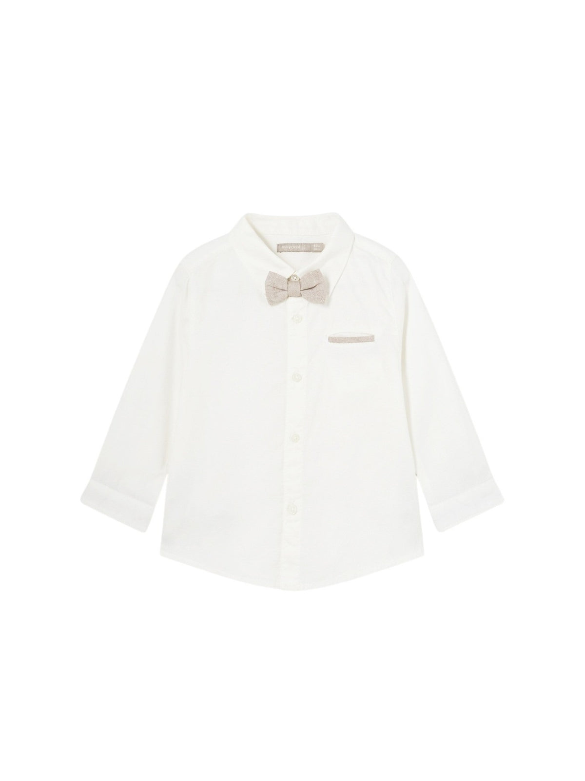 Camisa m/comp. clássica laço Crú (Creme / Pérola)  para Bebé Menino - Mayoral