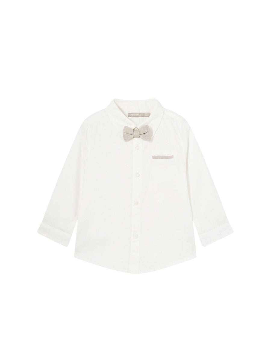 Camisa m/comp. clássica laço Crú (Creme / Pérola)  para Bebé Menino - Mayoral