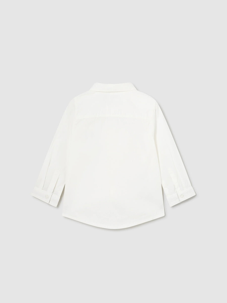 Camisa m/comp. clássica laço Crú (Creme / Pérola)  para Bebé Menino - Mayoral