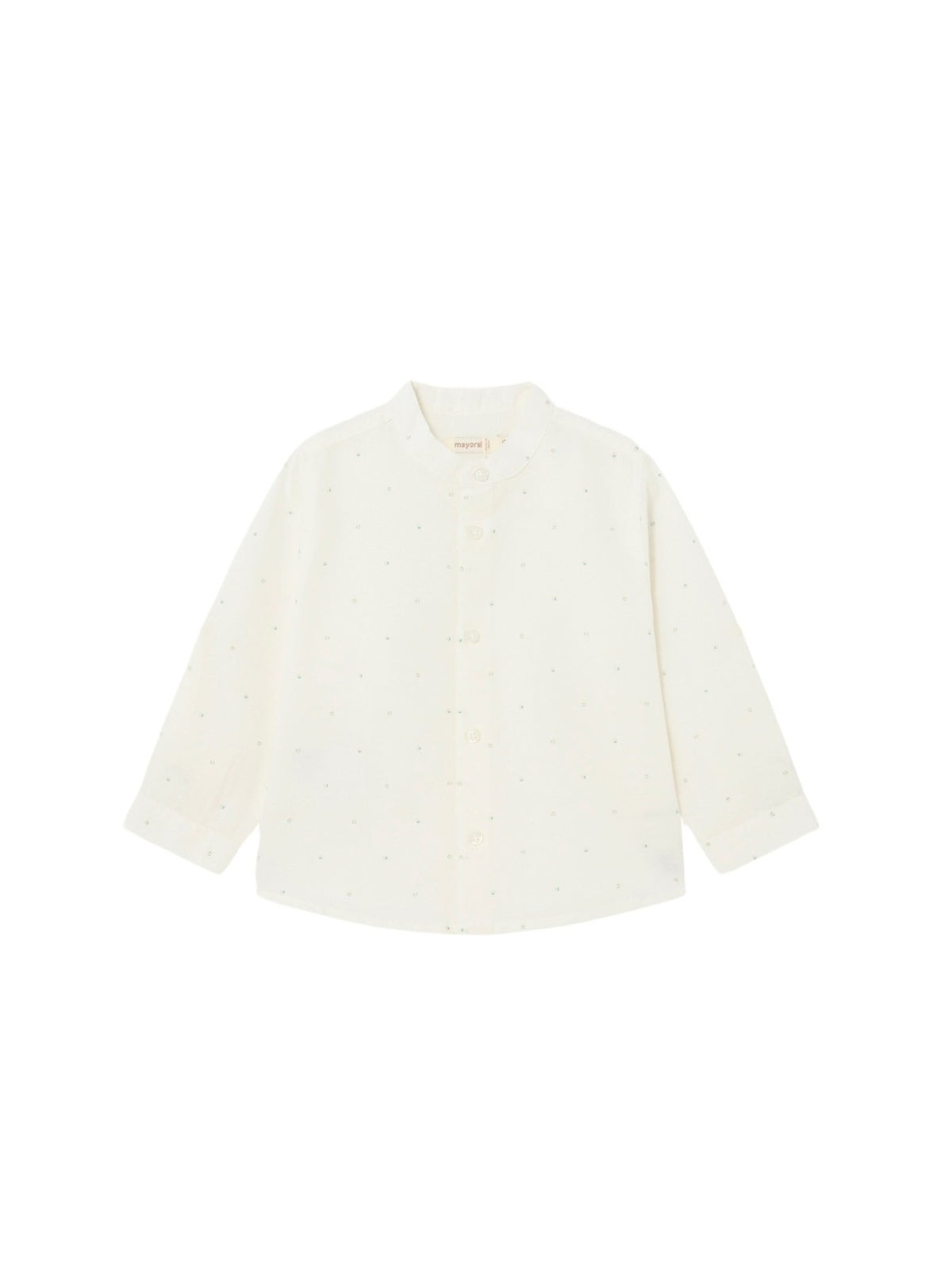 Camisa m/comp. linho fantasia Crú-eucali (Creme / Pérola)  para Bebé Menino - Mayoral