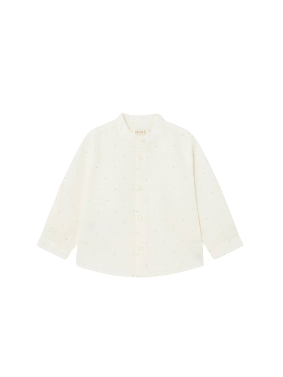 Camisa m/comp. linho fantasia Crú-eucali (Creme / Pérola)  para Bebé Menino - Mayoral