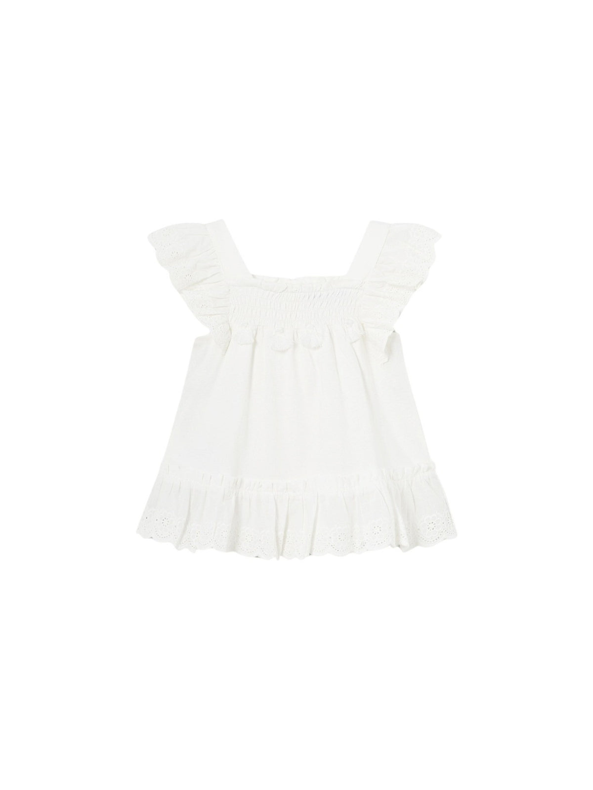 Túnica combinada Crú (Creme / Pérola)  para Bebé Menina - Mayoral