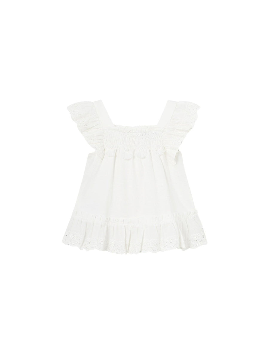Túnica combinada Crú (Creme / Pérola)  para Bebé Menina - Mayoral