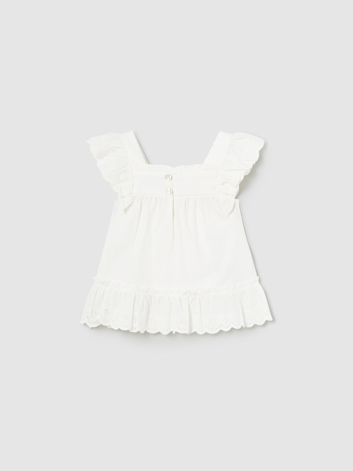 Túnica combinada Crú (Creme / Pérola)  para Bebé Menina - Mayoral
