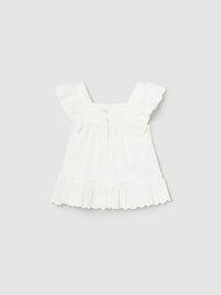 Túnica combinada Crú (Creme / Pérola)  para Bebé Menina - Mayoral