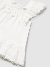 Túnica combinada Crú (Creme / Pérola)  para Bebé Menina - Mayoral