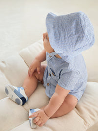 Conj. calção gorro Seersucker (Celeste)  para Bebé Menino - Mayoral