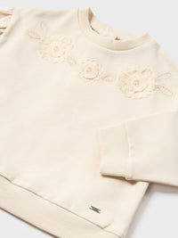 Sweat felpa Grão bico (Creme / Pérola)  para Bebé Menina - Mayoral
