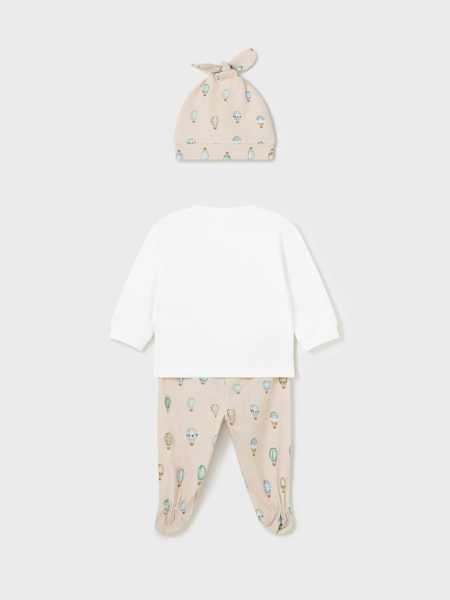 Conj. calça e gorro Branco (Branco)  para Bebé Menino - Mayoral