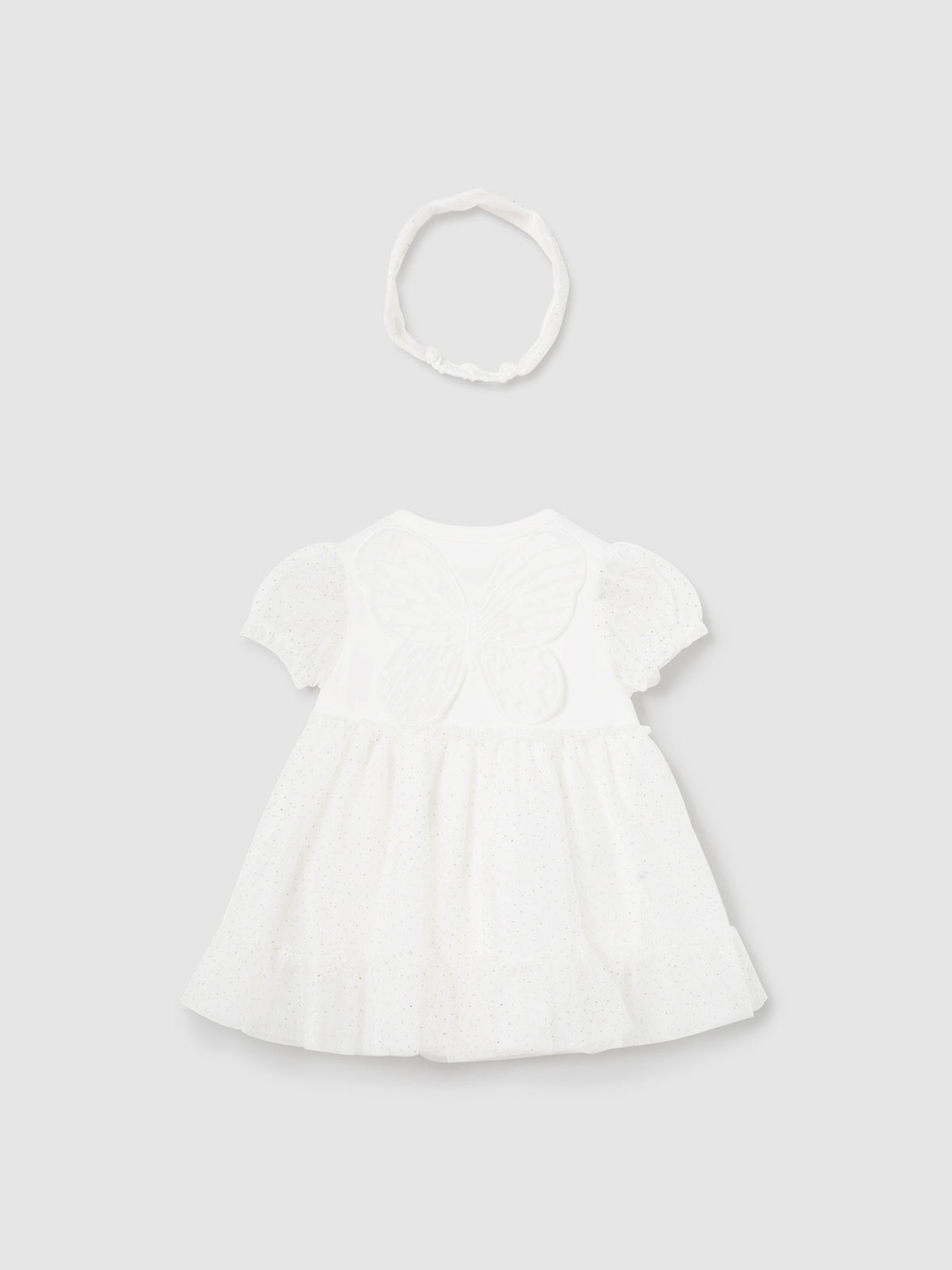 Tunica e bandolete Crú (Creme / Pérola)  para Bebé Menina - Mayoral