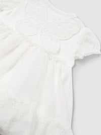 Tunica e bandolete Crú (Creme / Pérola)  para Bebé Menina - Mayoral