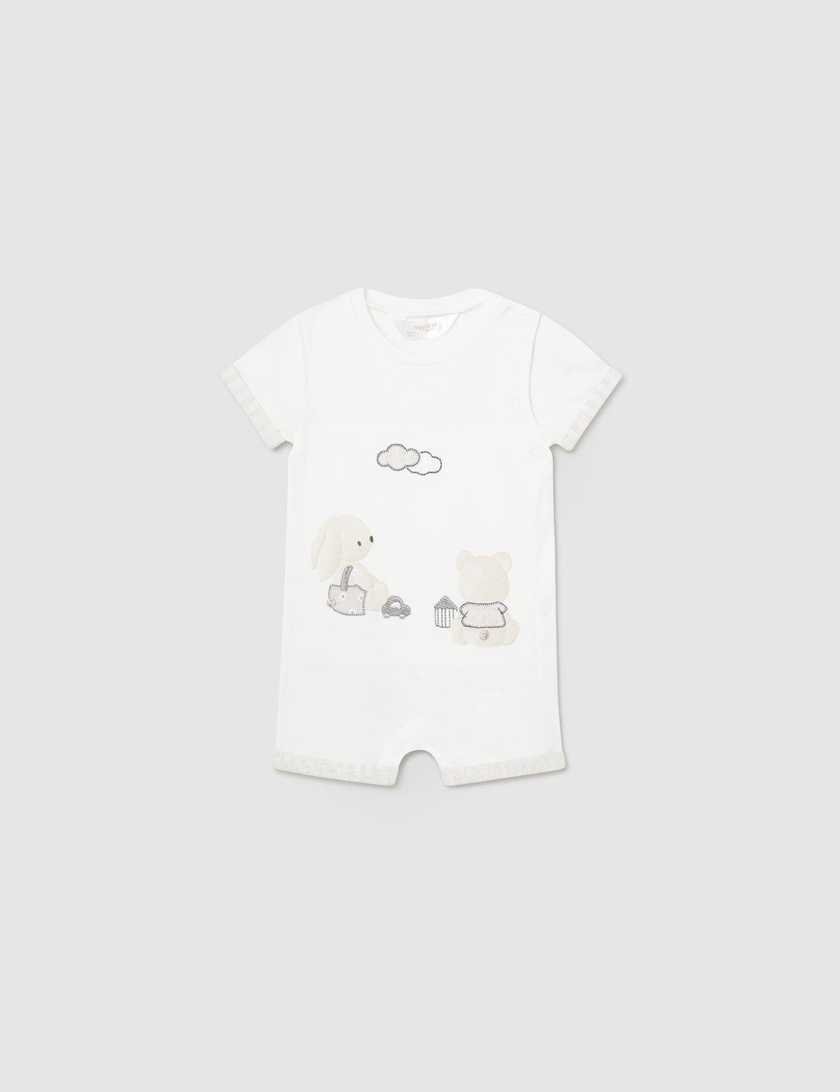 Set 2 babygrow curtos Crú (Creme / Pérola)  para Bebé Menino - Mayoral