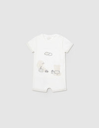 Set 2 babygrow curtos Crú (Creme / Pérola)  para Bebé Menino - Mayoral