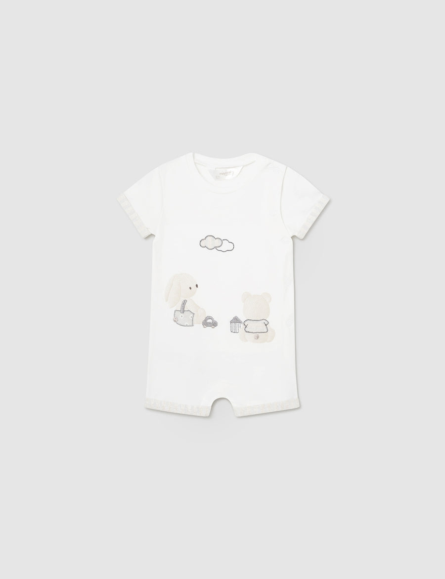 Set 2 babygrow curtos Crú (Creme / Pérola)  para Bebé Menino - Mayoral